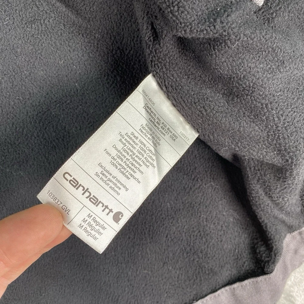 Carhartt Duck Canvas Fleece Lined Vest Mens M Relaxed Fit Gray Hooded 103837 GVL